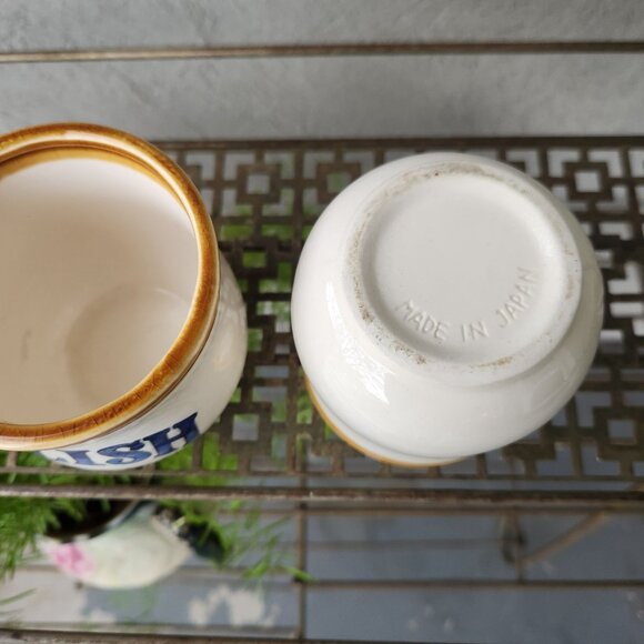 Set of 2 Vintage Relish and Mustard Jars - Made in Japan - Retro Condiment Conta - Picture 5 of 8